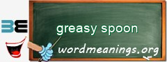 WordMeaning blackboard for greasy spoon
